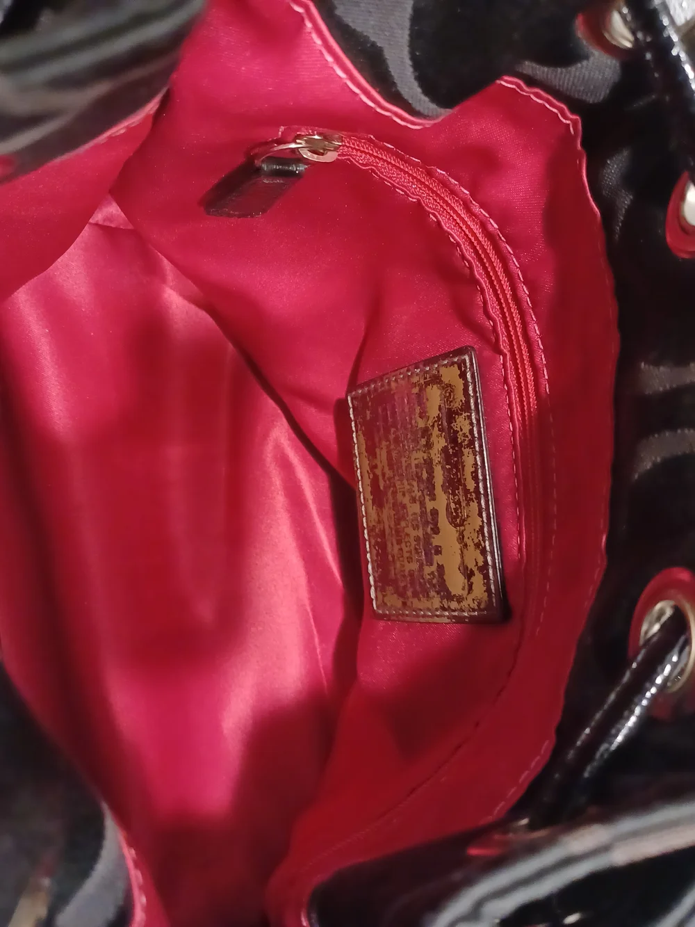 Coach Poppy Signature Black Hobo Bag